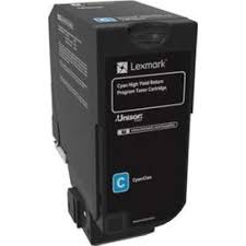 Lexmark 74C1HC0 OEM High Yield Cyan Toner Cartridge